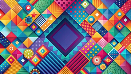 Wall Mural - Abstract geometric background with colorful shapes and patterns, geometric, abstract, background, design, shapes, colorful