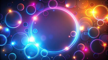 Wall Mural - Abstract background featuring glowing circles, abstract, background, glowing, circles, light, illuminated, vibrant, colorful