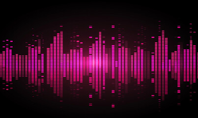 Poster - 3d render, abstract panoramic background, neon light, laser show, impulse, equalizer chart, ultravio