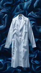 Professional Lab Coats with Certificate and ISO Seal on Whimsical Background for ISO17025 Certification | Stock Photo Concept