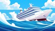 © CrazyJuke - Enjoy a vacation on a cruise ship sailing through the open sea. Perfect for summer travel and tourism adventures.