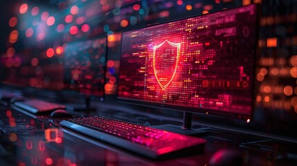 Computer monitor with cybersecurity interface