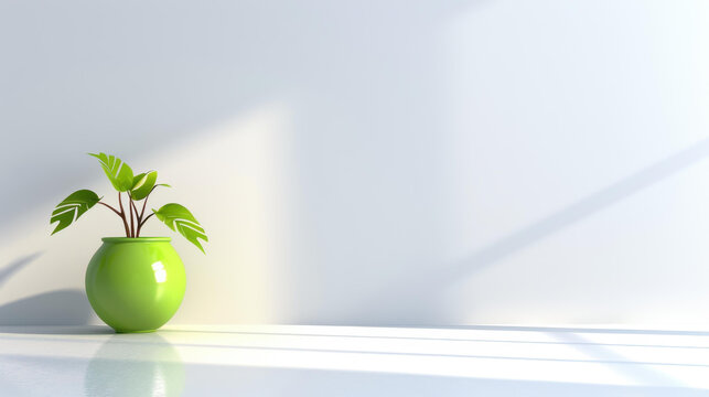 Clean white backdrop for product display with room for customization. Professional studio setting with 3D rendering.