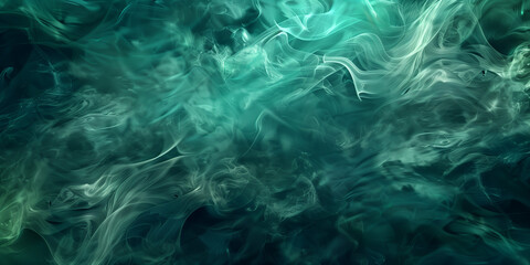 Poster - Black Green Colored Oil Canvas Ink. Creative Green And Aquamarine Aquarelle Painting Print. Modern Graphic Spring Spots Fluid. Artistic Trendy Template Artwork