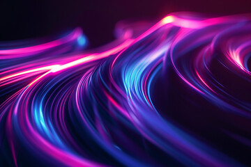 Poster - neon glowing circle lines making a tunnel with vanishing point. color lights abstract motion. speed 