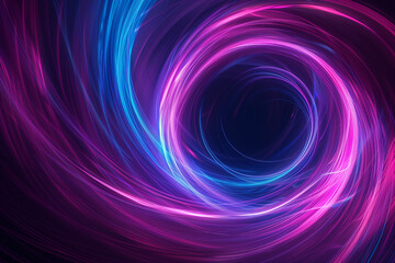 Poster - neon glowing circle lines making a tunnel with vanishing point. color lights abstract motion. speed 