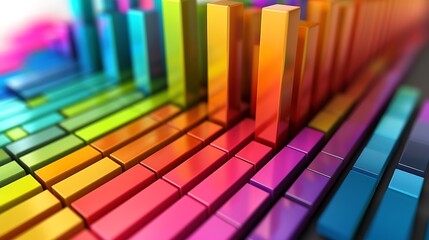 Poster - Abstract colorful 3d chart bar for modern futuristic background concept. Ai generated