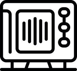 Poster - simple line icon of a vintage television set displaying vertical bars, suggesting a signal loss or t