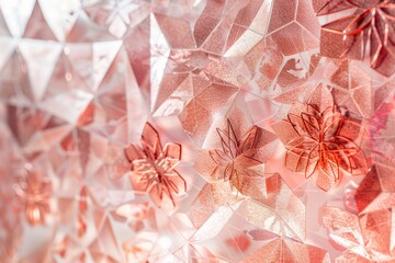 Poster - a close-up shot of a decorative piece with an abstract spring pattern featuring geometric shapes and