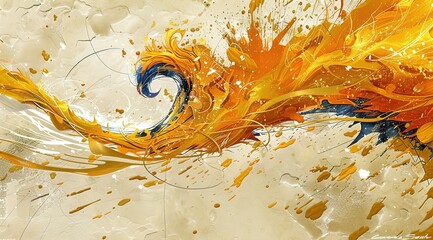 Wall Mural - orange juice splash