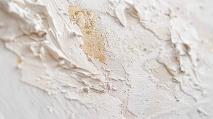 Poster - A close-up image captures the delicate strokes of a paintbrush on textured paper. The artist has used a creamy white paint, creating a sense of depth and dimension. 