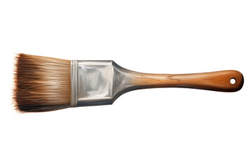 a vintage advertisement-style painting of a paintbrush, highlighting its quality and craftsmanship, 