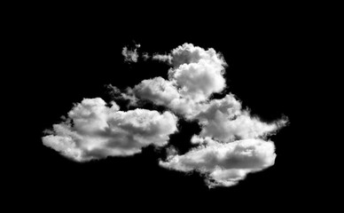 Wall Mural - Cloud Isolated on Black Background,Abstract Sky with Fluffy White Cloudy,Nature illustration elements for Spring,Summer,Group of Smoke, Cloud bubble,Cloud Comping Shap
