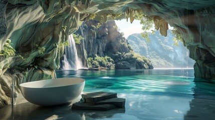 Poster - immersive 3d wallpapers transform spaces into surreal landscapes, blending art and tech for stunning