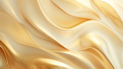Wall Mural - abstract wavy golden background with soft, smooth, and luxurious feel.