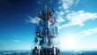 © Phraewa_Aumnartsak - Modern 5G Telecommunications Tower in Clear Blue Sky - Concept of Advanced Network Technology