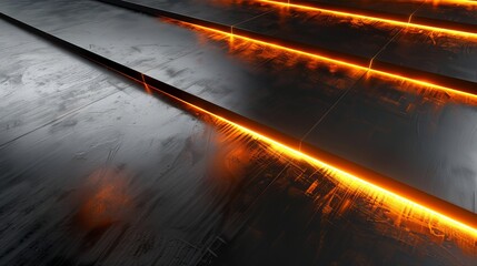 Wall Mural - Create a flat metallic background with a bit of shine, featuring striking orange colors