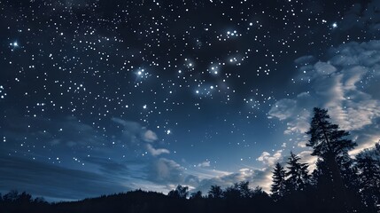 Wall Mural - Starry night sky with a touch of whimsy, great for dreamy and imaginative projects. 