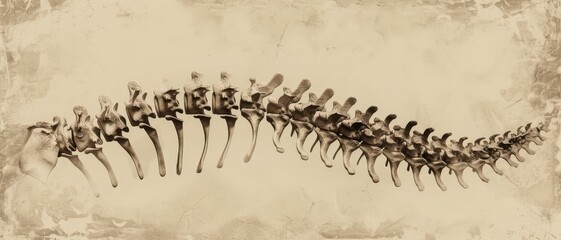 A detailed illustration of a spine in black ink on aged paper.