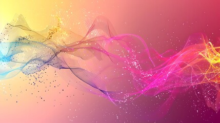 Wall Mural - colorful abstract background with glowing lines and sparkling particles. Ai generated