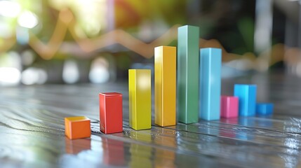 Poster - colorful bar chart showing steady growth and a positive outlook. Ai generated