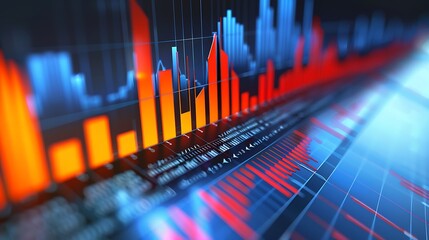 Aufkleber - Financial Data Visualization -  Stock Market Graph