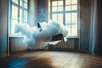 Wall Mural - Floating Chair in a Cloud.