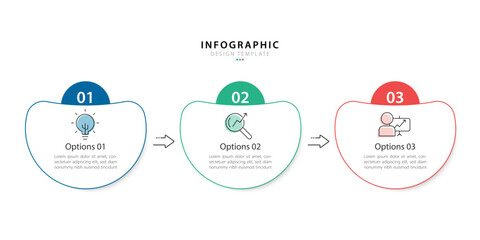 Wall Mural - Infographic 3 Step timeline journey, calendar Flat simple infographics design template. presentation graph. Business concept with 3 options, vector illustration.