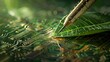 Digitalis Leaves Intertwined with Digital Circuits Creating a Fusion of Nature and Technology