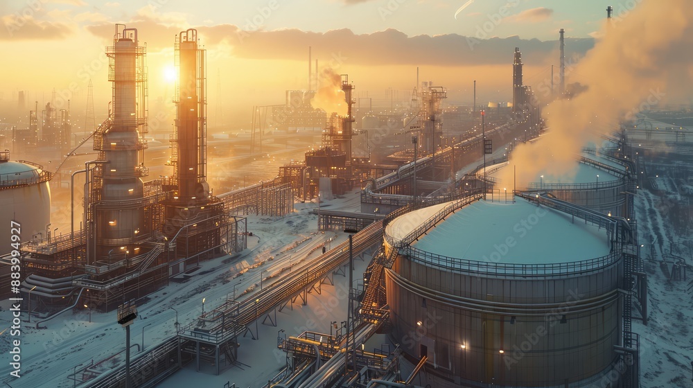 A huge LNG industrial complex that showcases modern energy ...