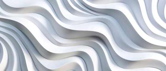 Wall Mural - White gray white 3d gradient abstract curve wave wavy line background for creative bussines project or design backdrop texture