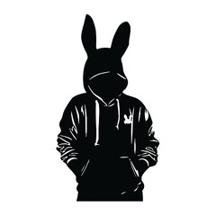 rabbit vector Silhouette isolated on white background. Vector illustration