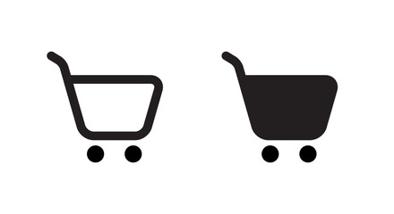Poster - Shopping cart, trolley icon isolated on white background. Product checkout concept