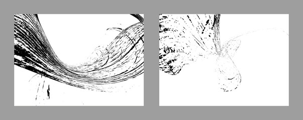 Wall Mural - Strokes of black paint on a white background. Set of two templates. Graffiti element. Design template for the design of banners, posters, booklets, covers, magazines. EPS 10