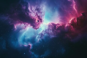 Wall Mural - incredible abstract background of a colorful space galaxy cloud nebula. starry night cosmos. univers
