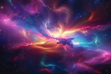 Wall Mural - incredible abstract background of a colorful space galaxy cloud nebula. starry night cosmos. univers