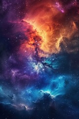 Wall Mural - incredible abstract background of a colorful space galaxy cloud nebula. starry night cosmos. univers
