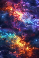 Wall Mural - incredible abstract background of a colorful space galaxy cloud nebula. starry night cosmos. univers