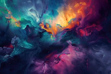 Wall Mural - incredible abstract background of a colorful space galaxy cloud nebula. starry night cosmos. univers