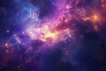 Wall Mural - incredible abstract background of a colorful space galaxy cloud nebula. starry night cosmos. univers