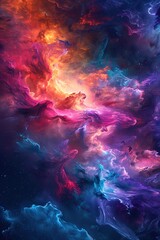 Wall Mural - incredible abstract background of a colorful space galaxy cloud nebula. starry night cosmos. univers
