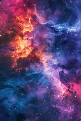 Wall Mural - incredible abstract background of a colorful space galaxy cloud nebula. starry night cosmos. univers