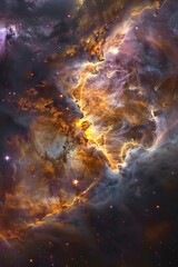 Wall Mural - incredible abstract background of a colorful space galaxy cloud nebula. starry night cosmos. univers