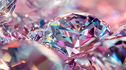 Poster - dazzling display of iridescent diamonds capturing the beauty of light and reflection. Ai generated