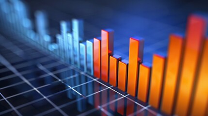 Poster - A bar graph chart printed in a business magazine illustrating industry performance trends.