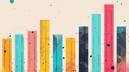 Aufkleber - A bar graph infographic on a poster board with colorful bars and statistical information