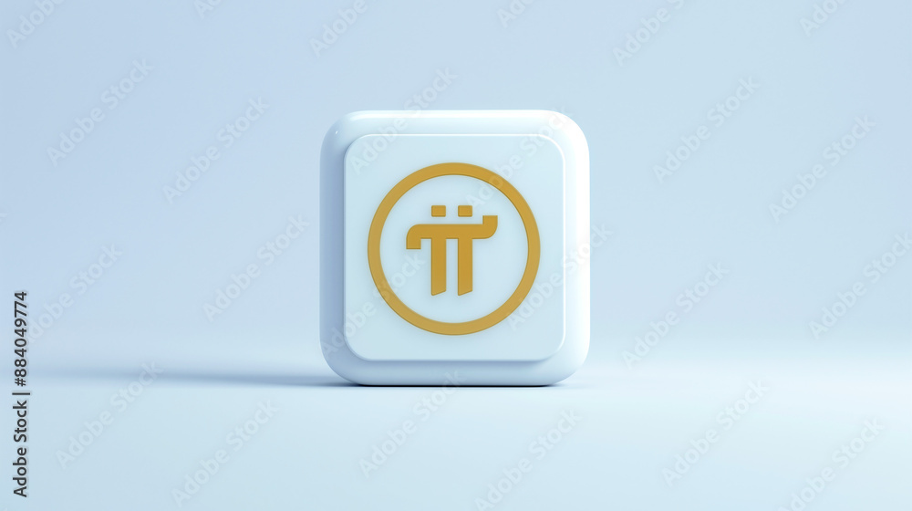 Pi Network app 3d white icon on a pale blue background Stock ...