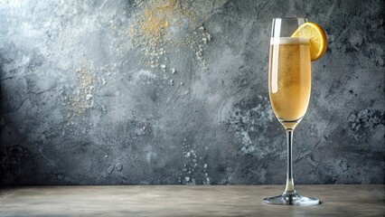 Sticker - Champagne cocktail French 75 on gray background, sparkling wine, cocktail, French 75, drink