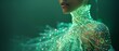 © nattapon98 - Futuristic fashion concept with a model in a glowing, green LED dress, capturing the essence of high-tech elegance and innovation.