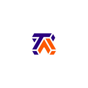 letter TA, block  Logo. Suitable for Business sport, technology, fashion, digital And future creative Business